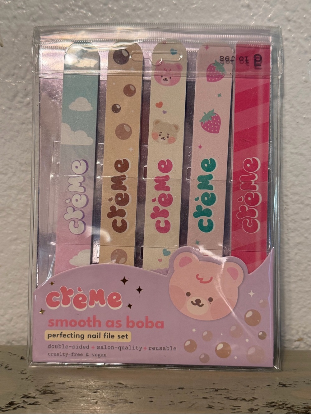 Crème Smooth as Boba Nail File Set - Assorted Pastel Colors